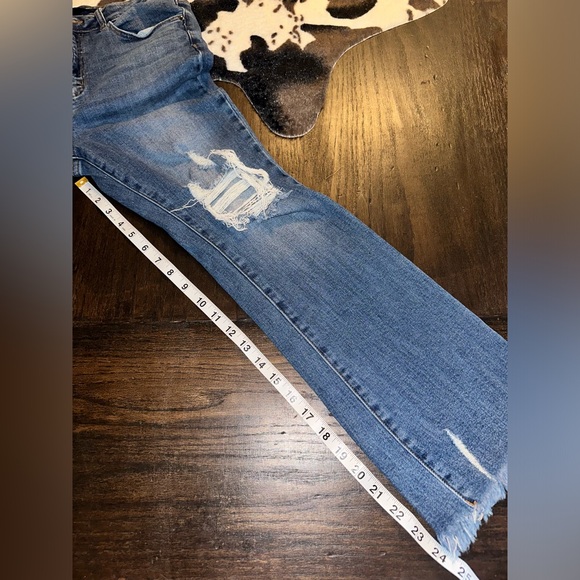 Risen High Rise Distressed Vintage Ankle Straight Leg Jeans Sz. 30/11 - Picture 5 of 10